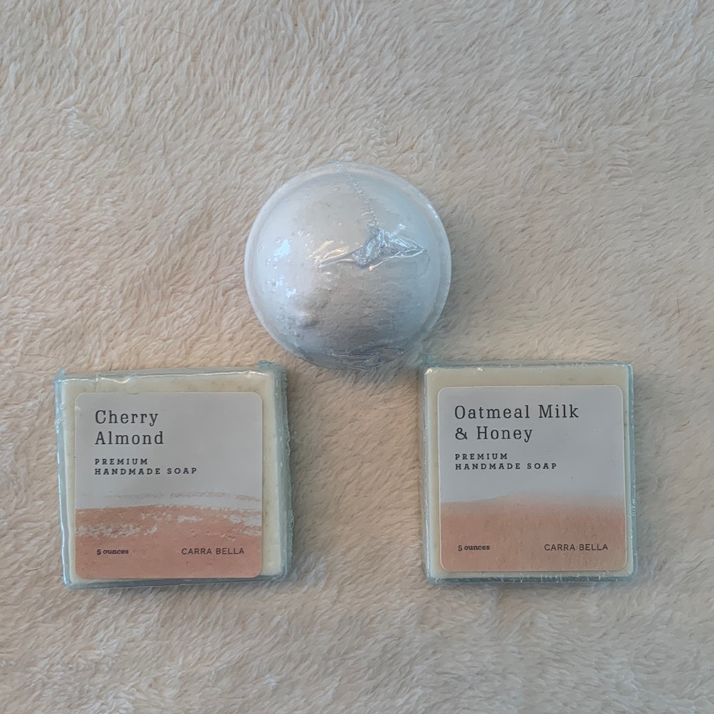 NWOT Carra Bella Bath Balm & 2 Handmade Soaps